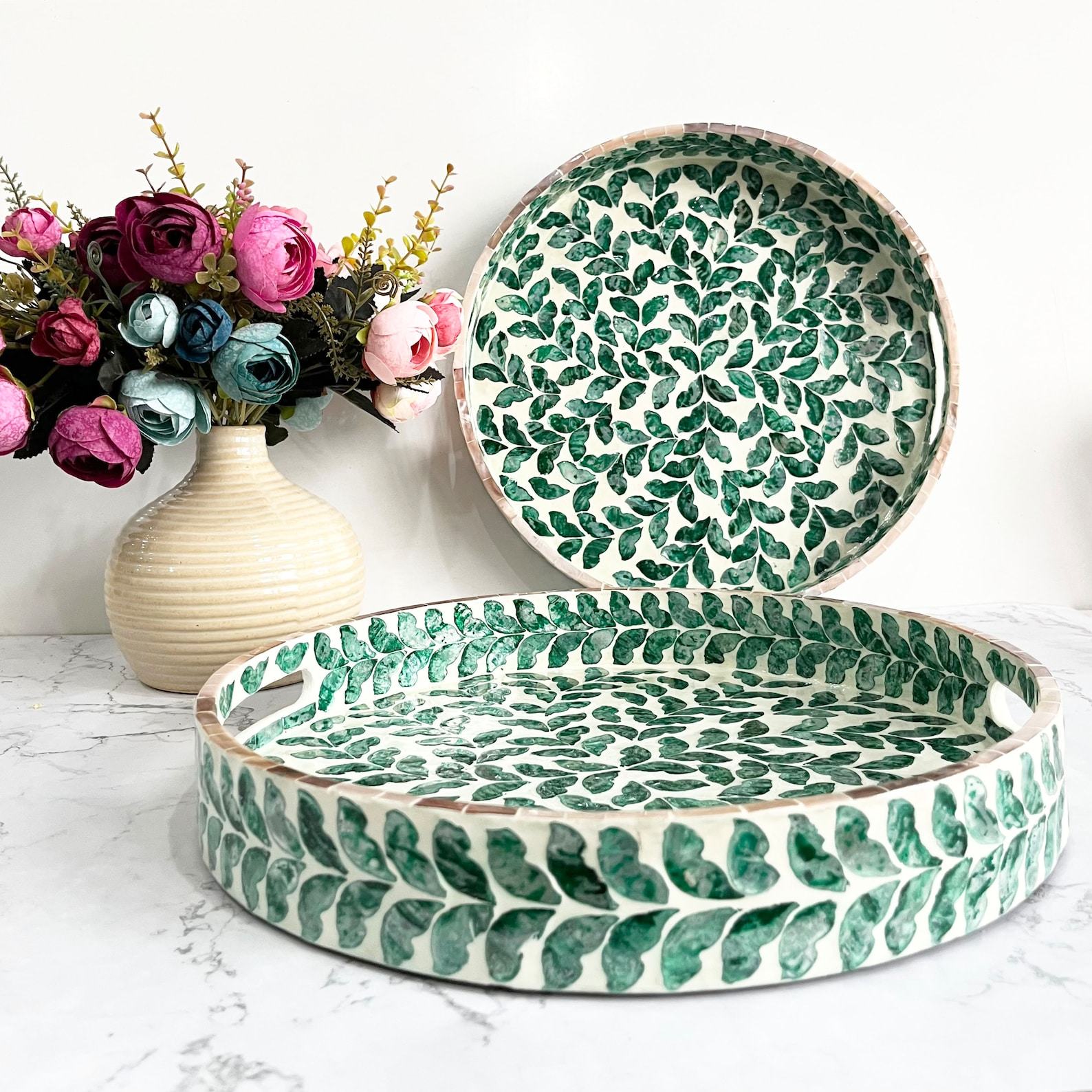 Exquisite Mother-of-Pearl Inlay Tray A Shimmering Masterpiece for Your Home