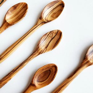Exquisite Olive Wood Spoons Handcrafted 5.5″ Non-Toxic Utensils for Coffee, Tea, and Sugar
