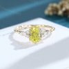 Exquisite Oval Cut Lab Yellow Diamond Engagement Ring A Unique Symbol of Love