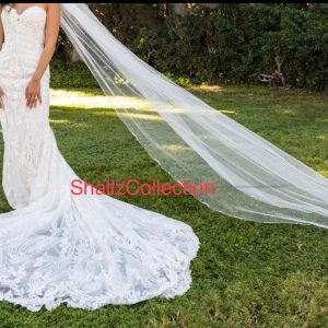 Exquisite Scallop Edge Beaded Wedding Veil A Symphony of Elegance for Your Special Day