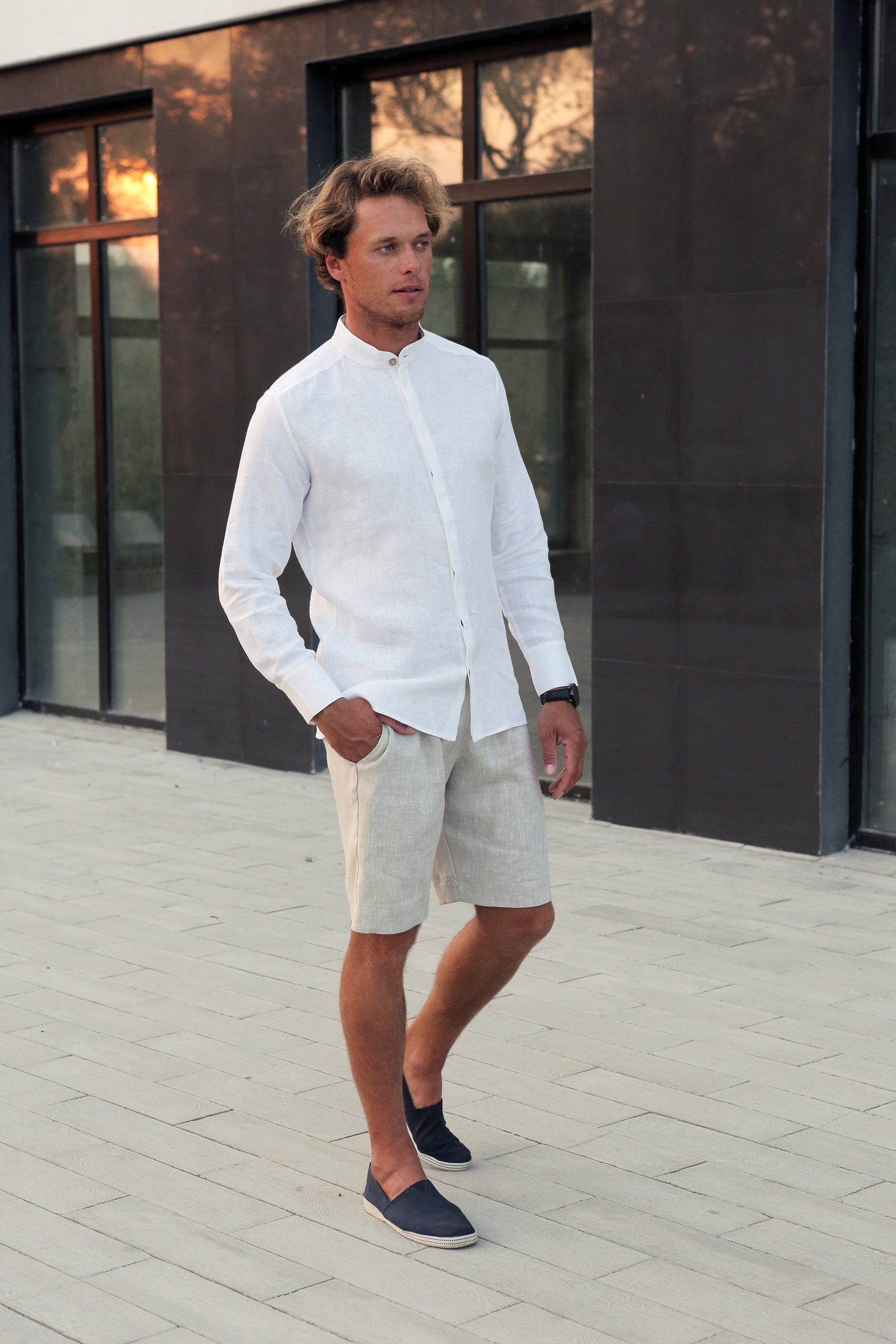 Exquisite White Linen Dress Shirt Timeless Elegance for Weddings, Beach Days, and Beyond - Image 3