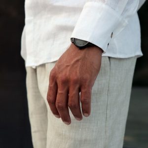 Exquisite White Linen Dress Shirt Timeless Elegance for Weddings, Beach Days, and Beyond