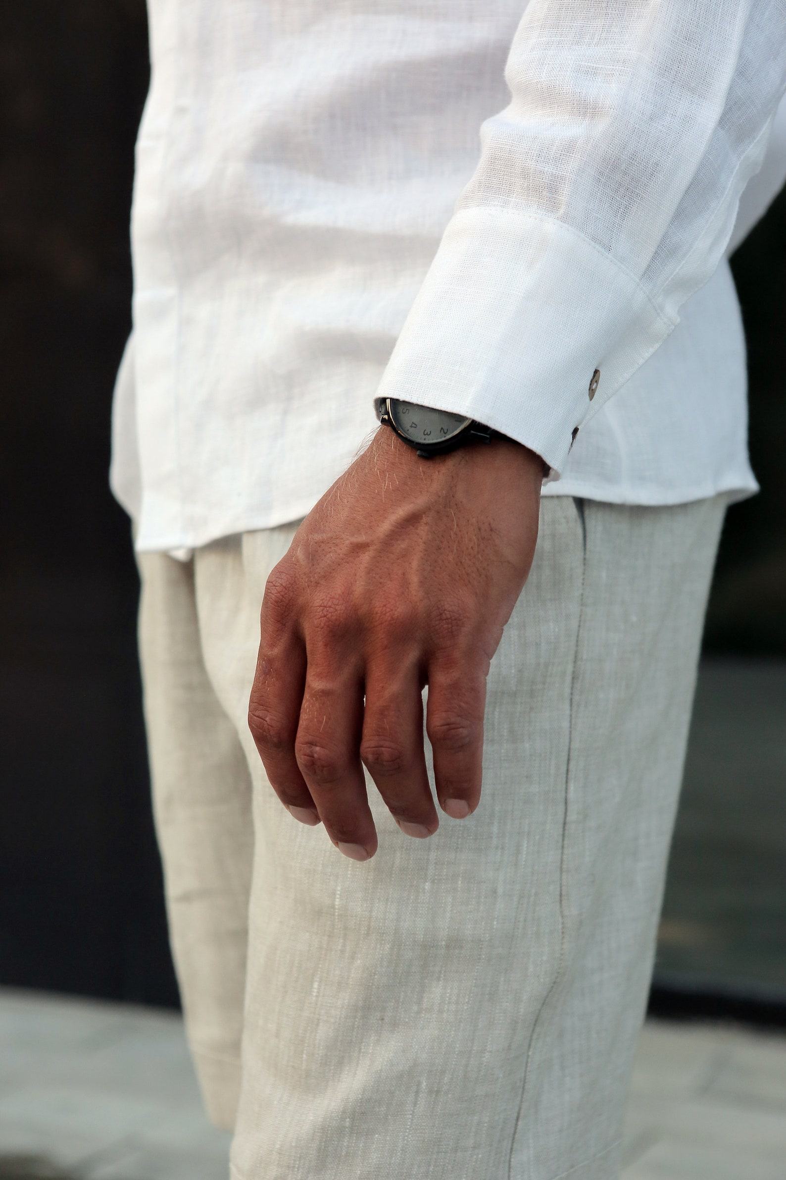 Exquisite White Linen Dress Shirt Timeless Elegance for Weddings, Beach Days, and Beyond - Image 6