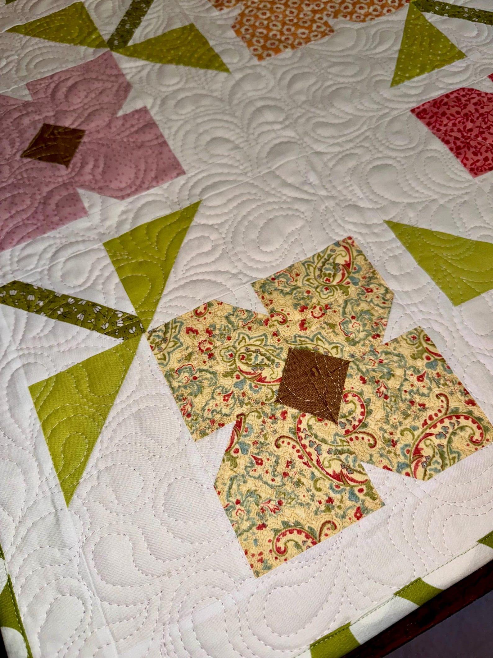 Exquisitely Crafted Floral Garden Quilted Table Topper A Touch of Nature for Your Home - Image 2