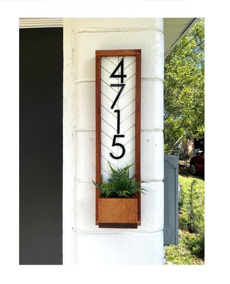 Fairview Vertical Address Sign Planter Personalize Your Home with Style and Functionality