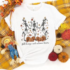 Fall into the Spooky Spirit with Our Dancing Skeletons Sweatshirt Embrace the Autumn Breeze and Autumn Leaves