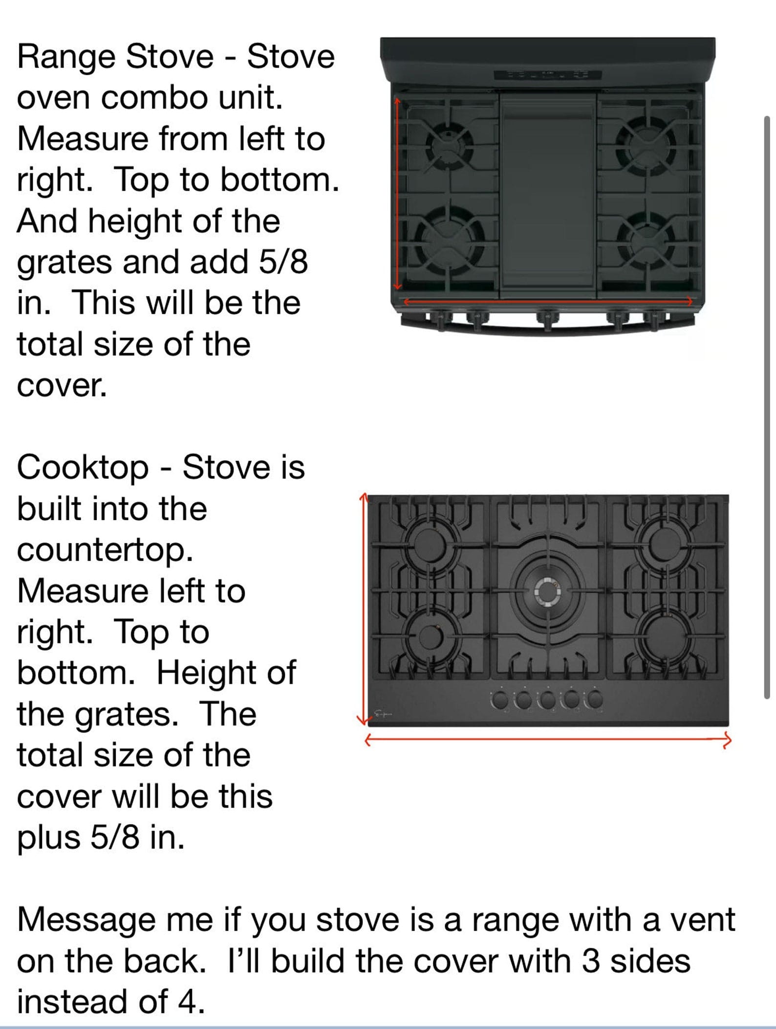 Farmhouse Stove Top Cover – White Wooden Tray – Gas & Electric Stove Protector – Handmade Cutting Board - Image 5