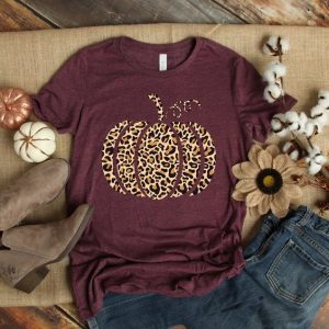 Festive Fall Family Matching Shirts Leopard, Cheetah, and Pumpkin Designs