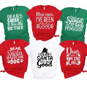 Festive Family Christmas Shirts Spread Holiday Cheer with “Dear Santa” Squad Tees