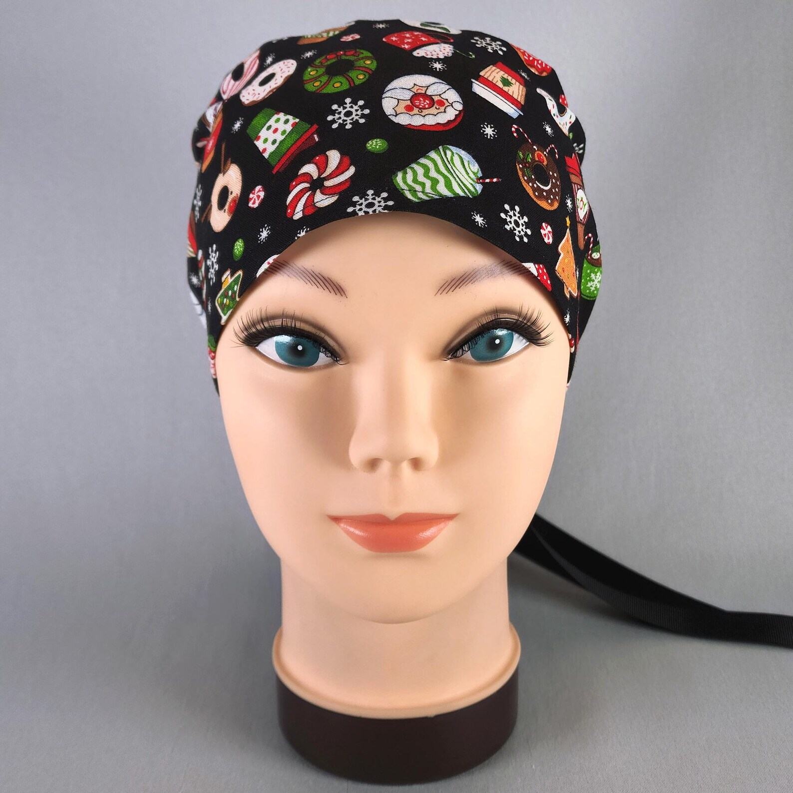 Festive Peppermint Mocha Ponytail Scrub Cap A Sweet Treat for Your Hair