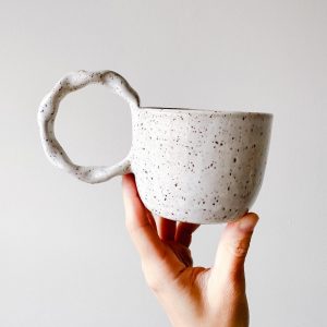 Festive Speckle Stoneware Wreath Mug Adorn Your Mornings with Holiday Cheer
