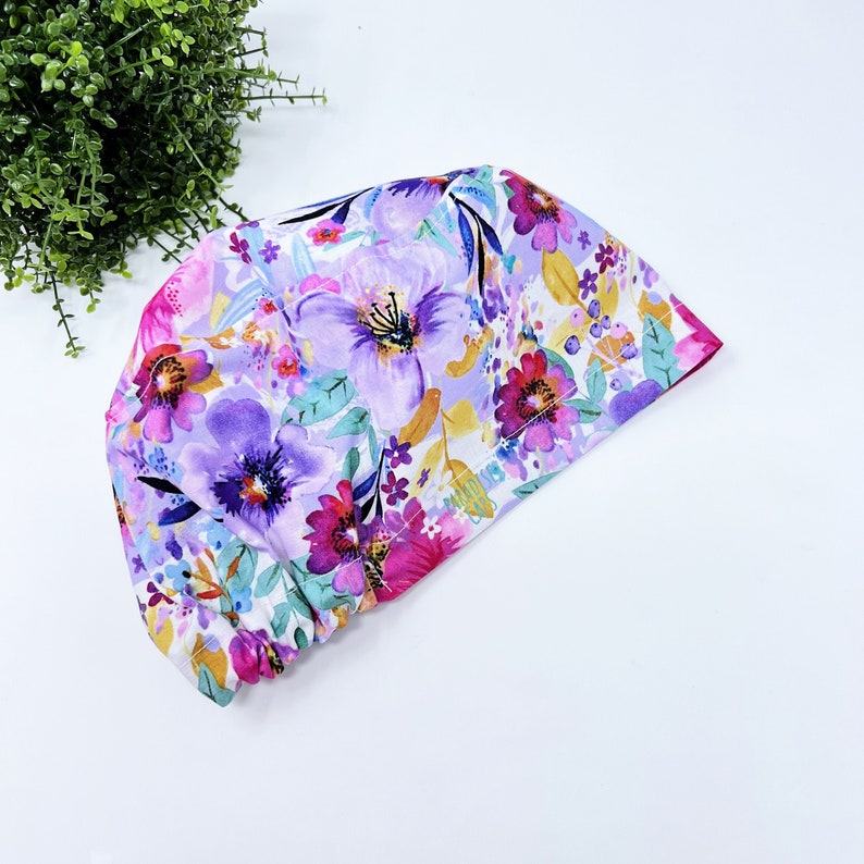 Floral Euro Scrub Cap Comfort and Style for Healthcare Professionals