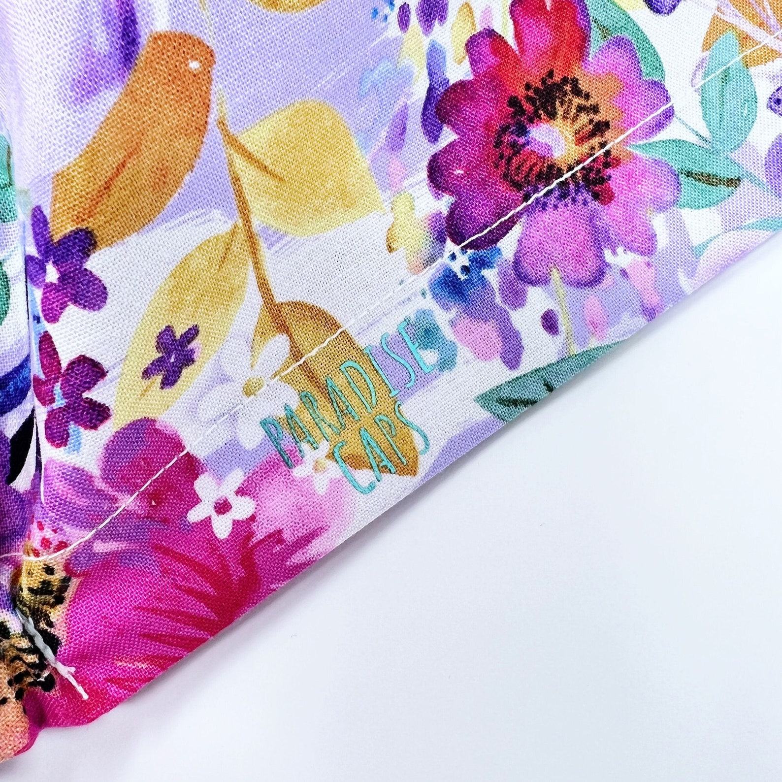 Floral Euro Scrub Cap Comfort and Style for Healthcare Professionals