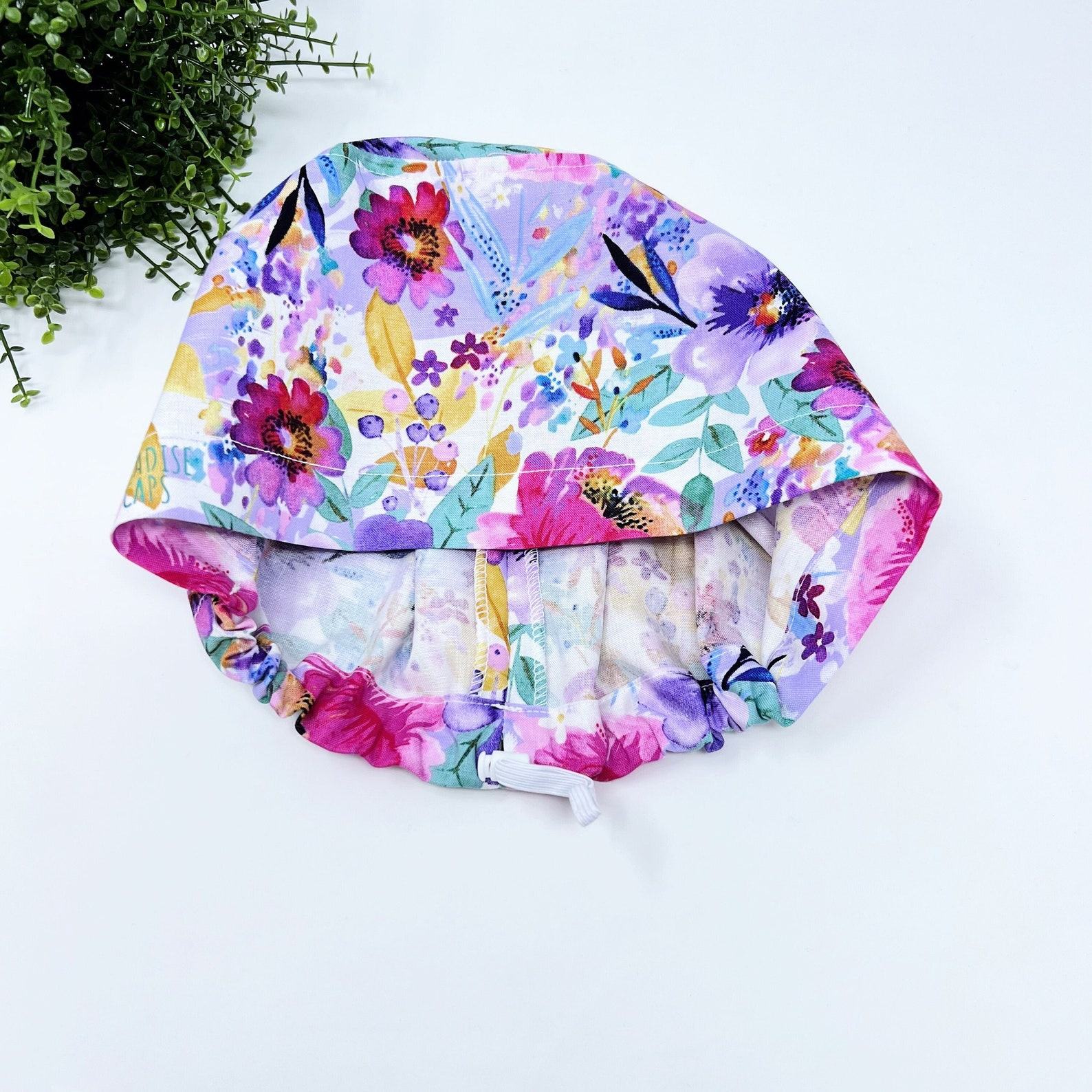 Floral Euro Scrub Cap Comfort and Style for Healthcare Professionals