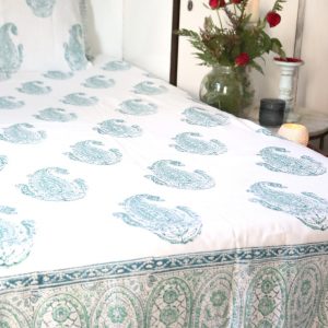 Floral Fantasy Bohemian Bliss for Your Summer Nights | Block Printed Bedspread & Duvet Cover