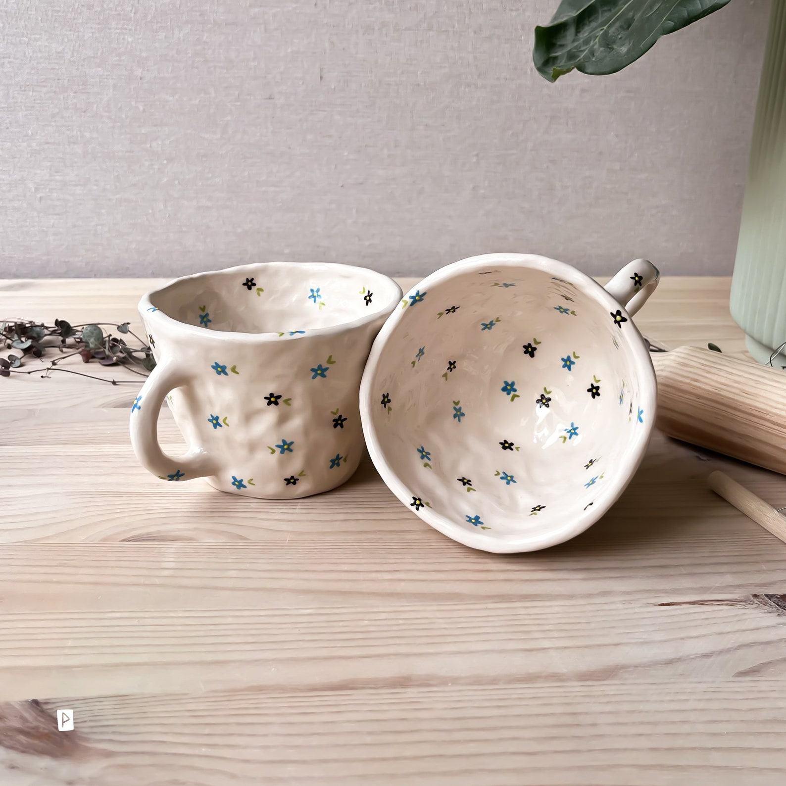 Floral Haven Handmade Ceramic Mug for Coffee and Tea Enthusiasts