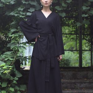 Flowy and Free High-Waisted, Elastic Waist Wide-Leg Trousers for Effortless Style