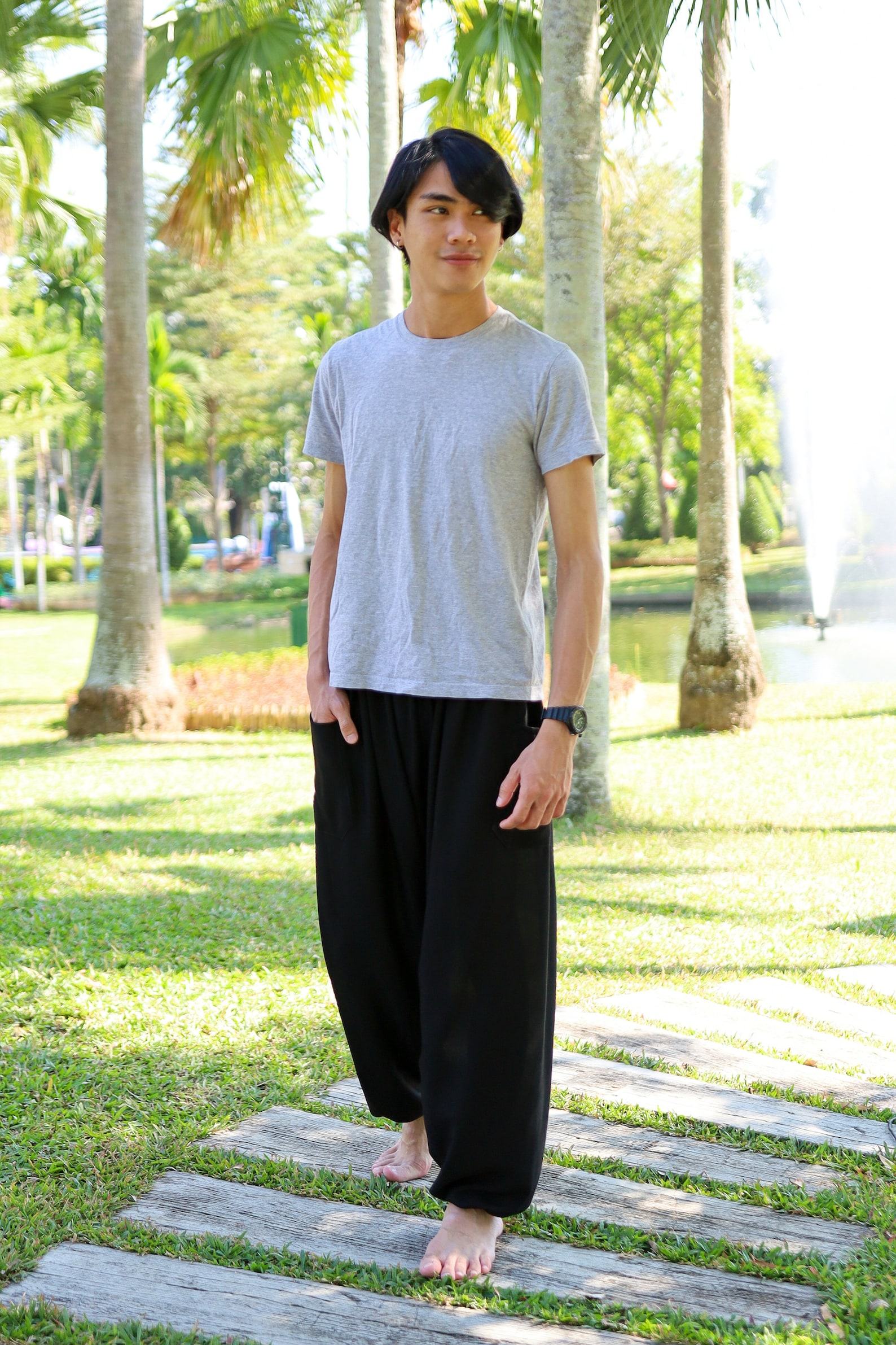 Flowy Black Harem Pants Versatile Comfort for Yoga, Dance, and Beyond - Image 5