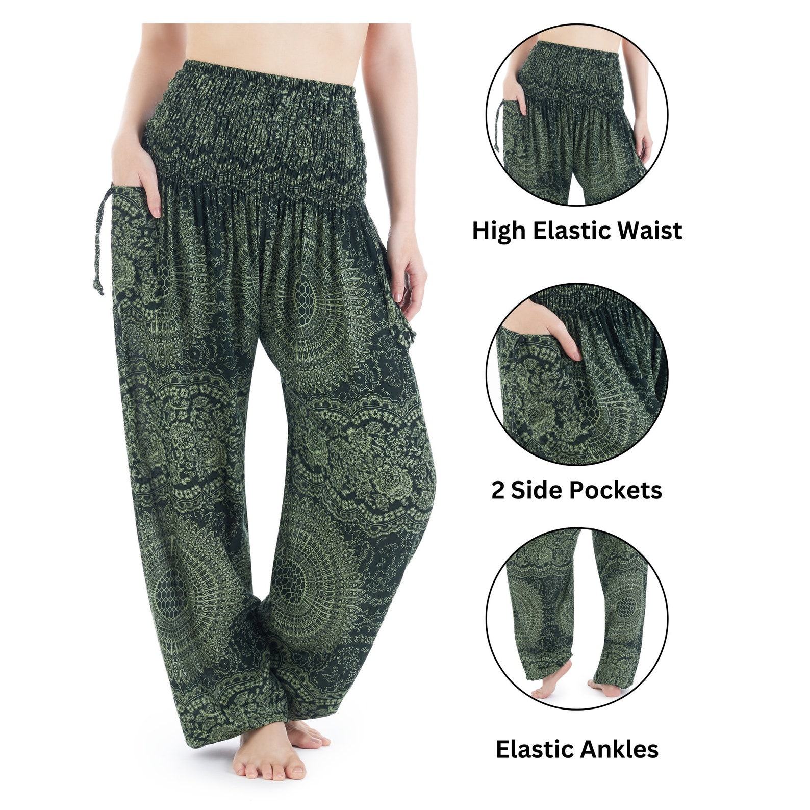 Flowy Boho Harem Yoga Pants Comfy Hippie Loungewear for Women