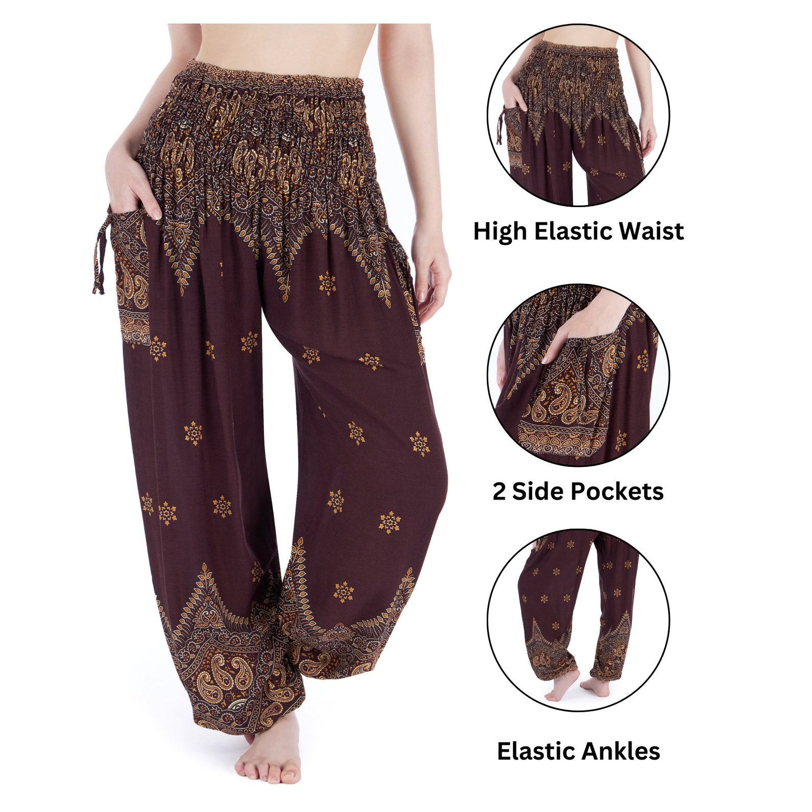 Flowy Boho Pants Embrace Bohemian Chic with Our Harem Yoga Trousers