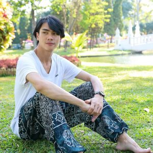 Flowy Harem Pants Comfy Elephant Print Yoga Pants with Pockets for Men