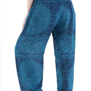 Flowy Teal Harem Yoga Pants Bohemian Loungewear for Summer and Festivals
