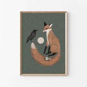 Folk Art Animal Print Variety Bundle Mini Prints for Cottagecore Nature Decor