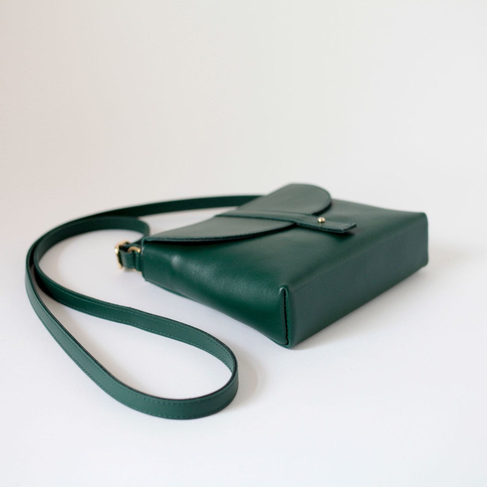 Forest Green Leather Crossbody Box Bag Timeless Style, Unmatched Versatility