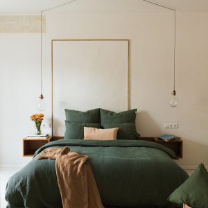 Forest Green Linen Pillowcase Handmade Luxury for Your Bed