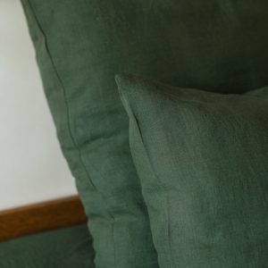 Forest Green Linen Pillowcase Handmade Luxury for Your Bed