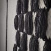 Framed Wool Tapestry  Elegant Boho Wall Art – Handwoven Black & Natural Minimalist Decor