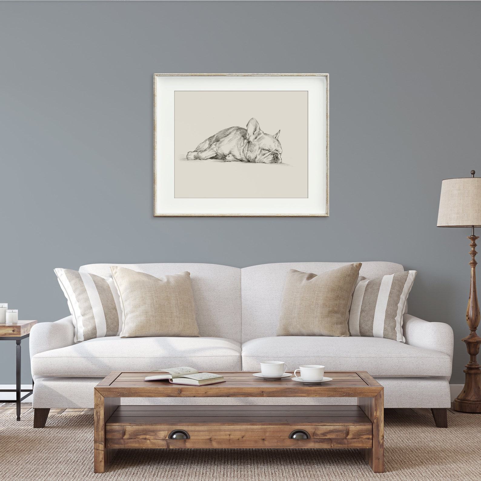 French Bulldog Art Print Minimalist Contour Drawing by Ethan Harper – Interesting  Dog Lover Item