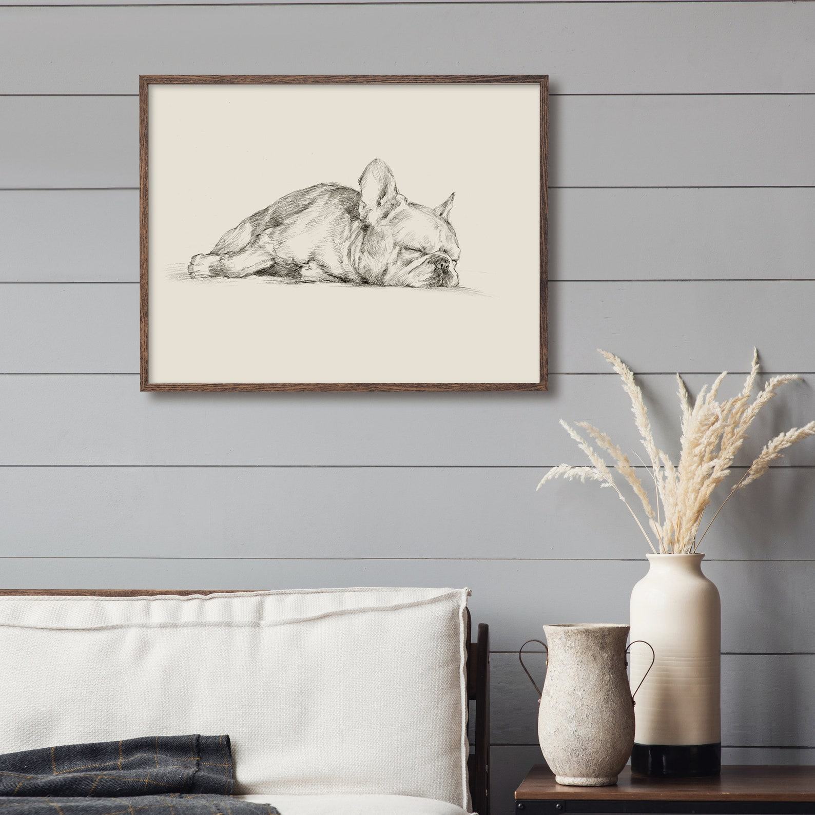 French Bulldog Art Print Minimalist Contour Drawing by Ethan Harper – Interesting  Dog Lover Item