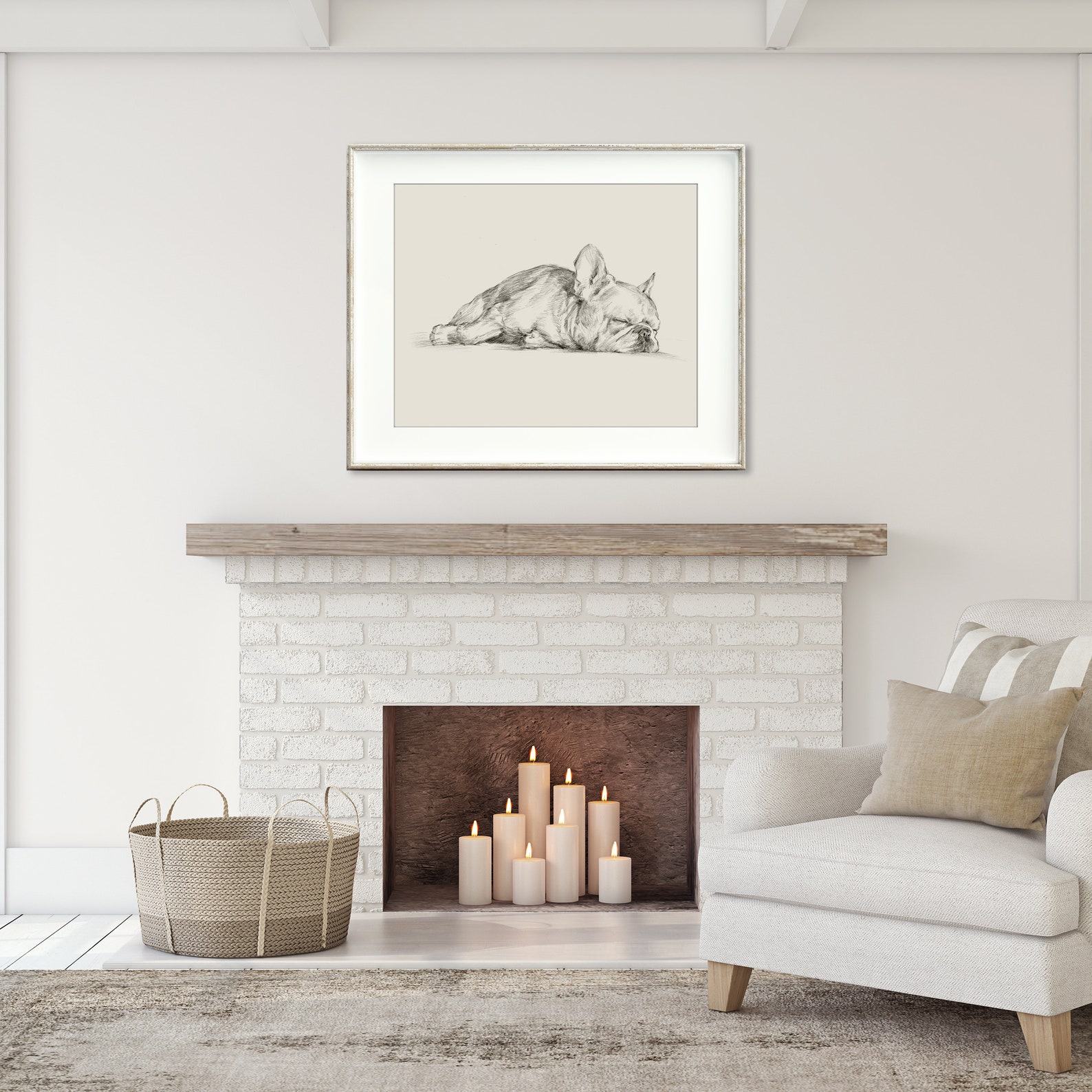 French Bulldog Art Print Minimalist Contour Drawing by Ethan Harper – Interesting  Dog Lover Item