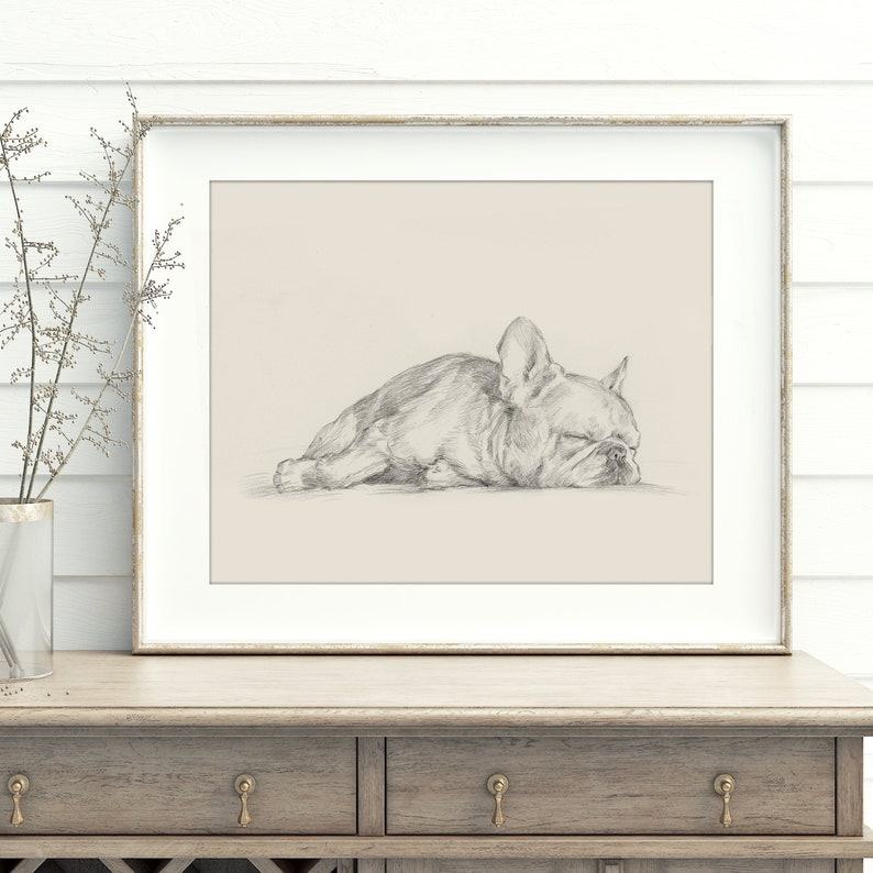 French Bulldog Art Print Minimalist Contour Drawing by Ethan Harper – Interesting  Dog Lover Item