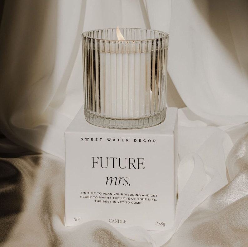 Future Mrs. Ribbed Candle and Box Set The Interesting  Bridal Shower or Engagement Item