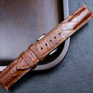 Genuine British Tan Ostrich Leg Leather Watch Band Premium Wristband for Men and Women