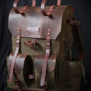 Genuine Leather and Waxed Canvas Backpack Your Rugged Companion for Adventure