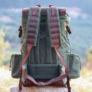 Genuine Leather and Waxed Canvas Backpack Your Rugged Companion for Adventure