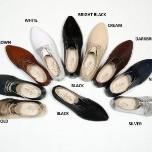 Genuine Leather Handmade Point Toe Oxford Heels in Vibrant Colors