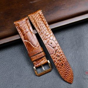 Genuine Ostrich Leg Leather Watch Band Stitchless, Custom Sizes, 16-24mm