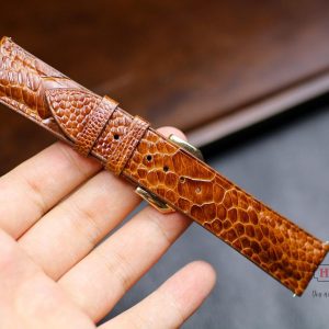 Genuine Ostrich Leg Leather Watch Band Stitchless, Custom Sizes, 16-24mm