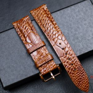 Genuine Ostrich Leg Leather Watch Band Stitchless, Custom Sizes, 16-24mm