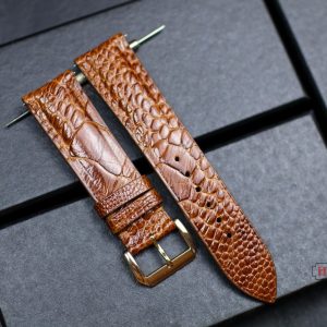 Genuine Ostrich Leg Leather Watch Band Stitchless, Custom Sizes, 16-24mm