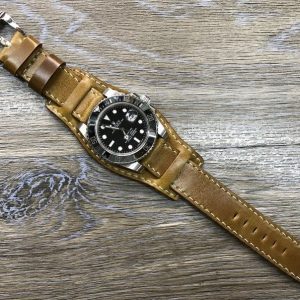 Genuine Shell Cordovan Leather Cuff Watch Strap for Luxury Timepieces