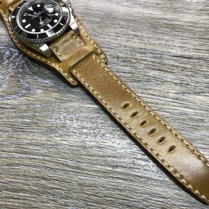 Genuine Shell Cordovan Leather Cuff Watch Strap for Luxury Timepieces