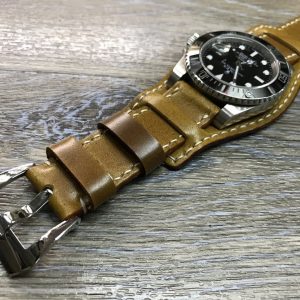 Genuine Shell Cordovan Leather Cuff Watch Strap for Luxury Timepieces
