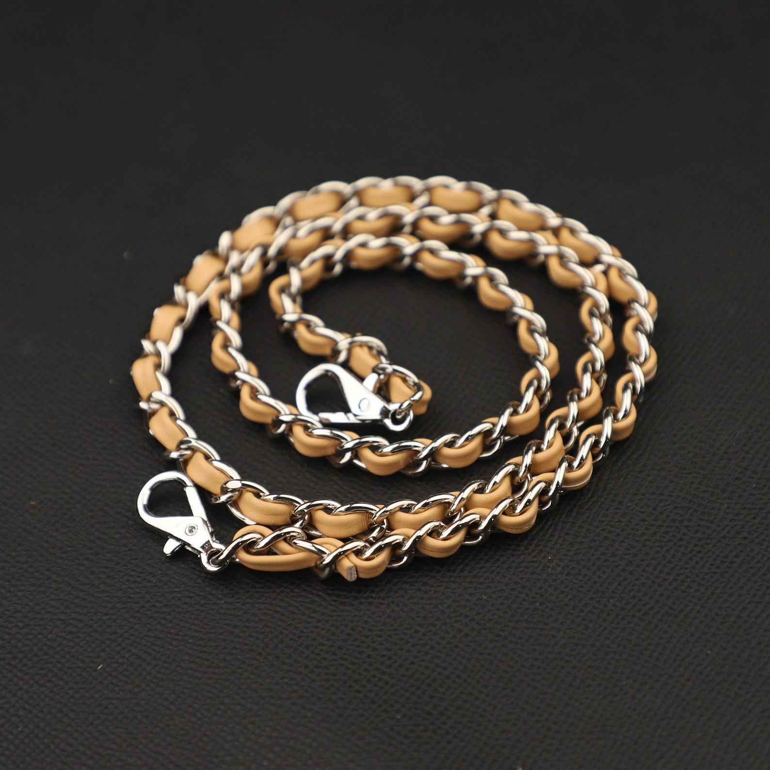Genuine Swift Leather Chain Strap Customize Length & Color for Your Leather Bag