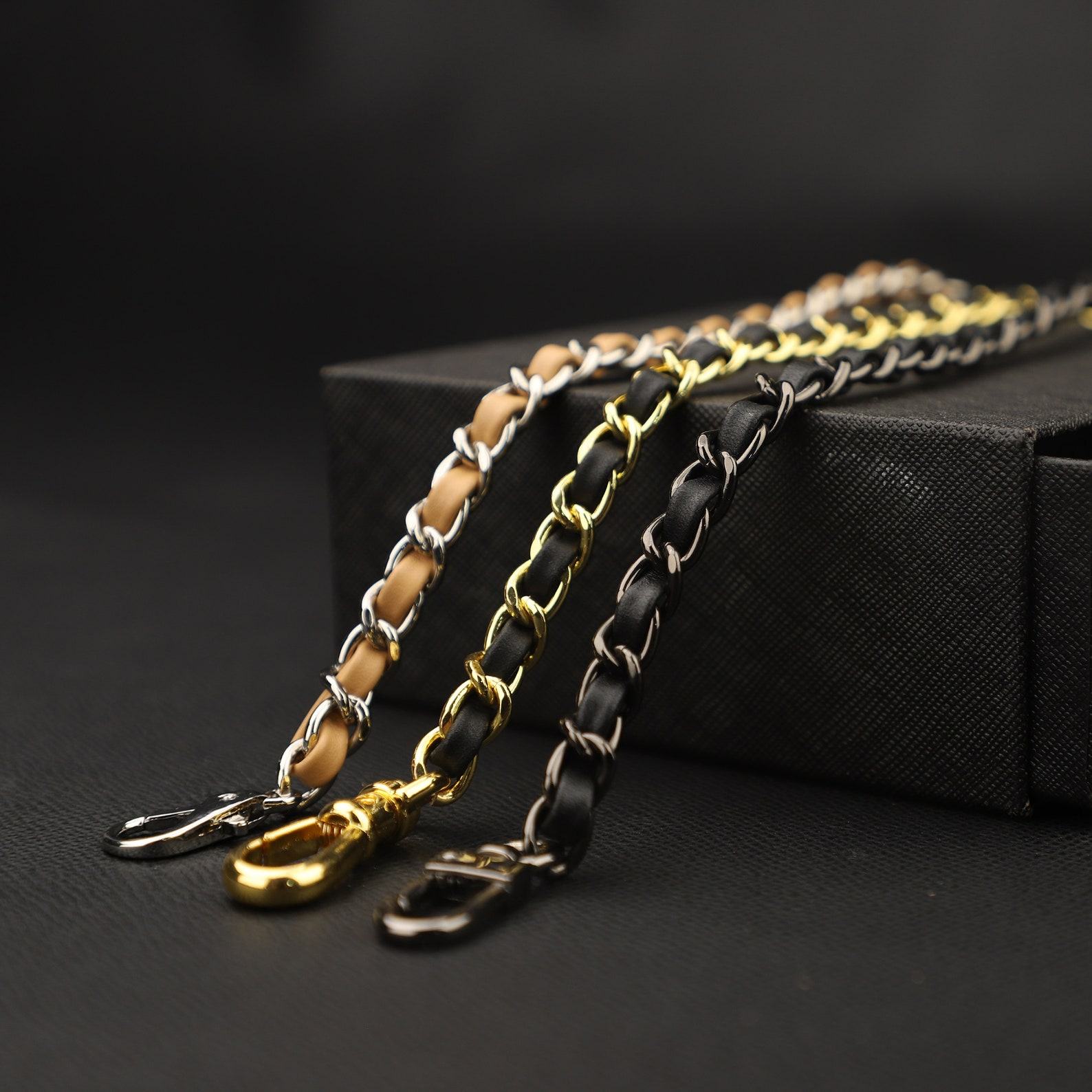 Genuine Swift Leather Chain Strap Customize Length & Color for Your Leather Bag