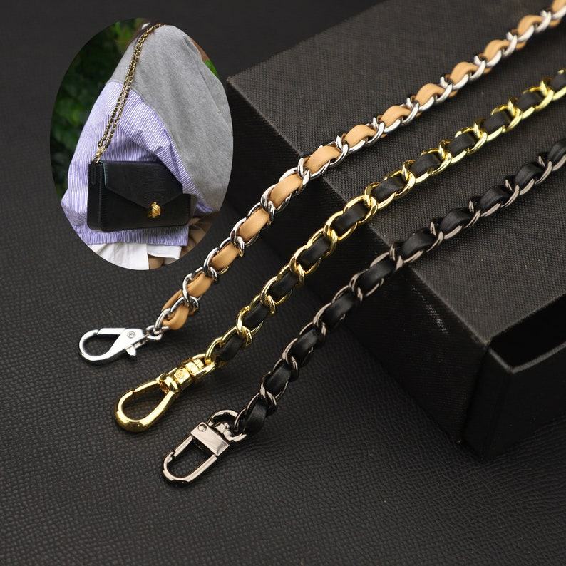 Genuine Swift Leather Chain Strap Customize Length & Color for Your Leather Bag
